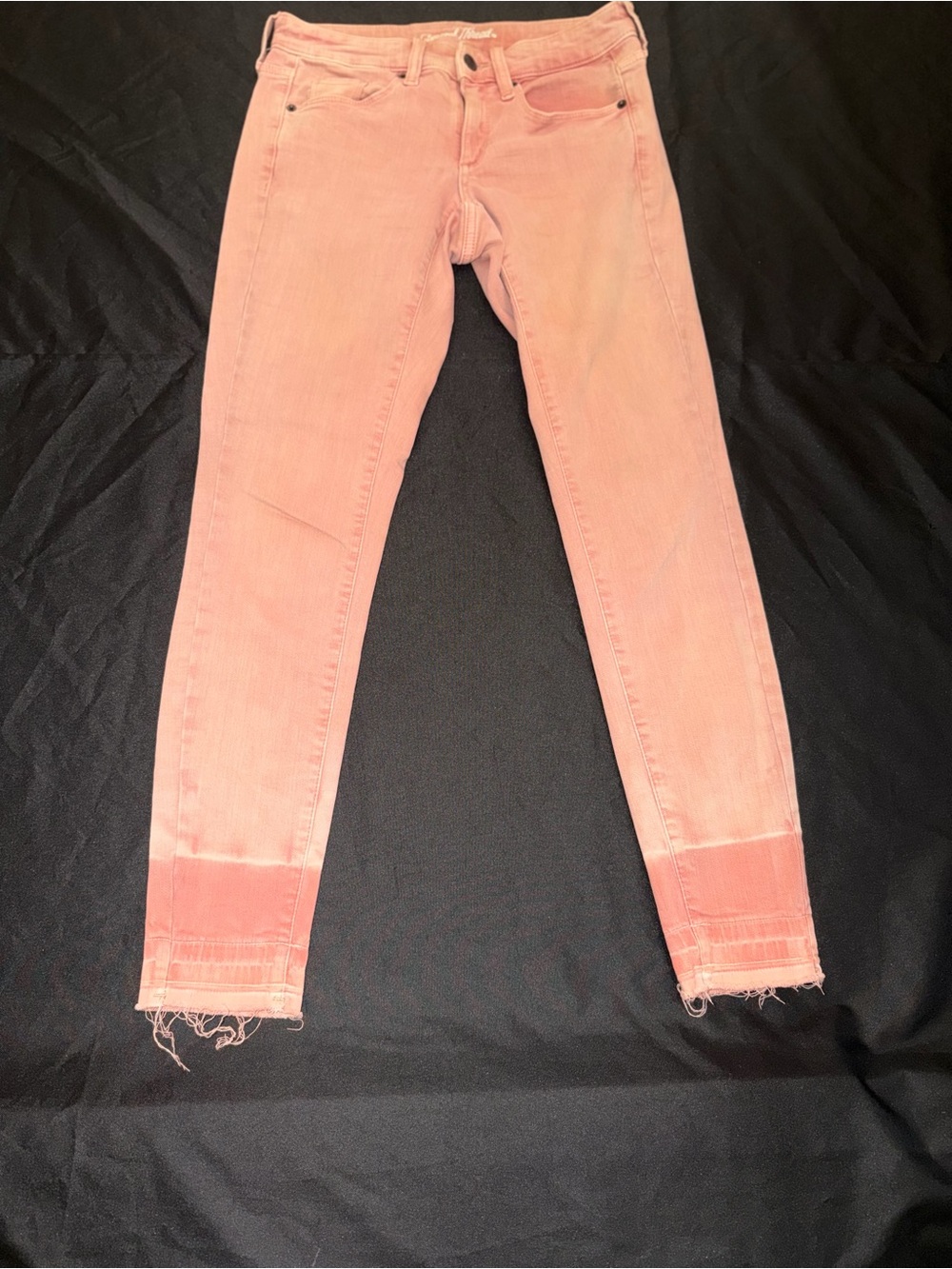 Universal Thread Pink Skinny Jeans with Frayed Hem